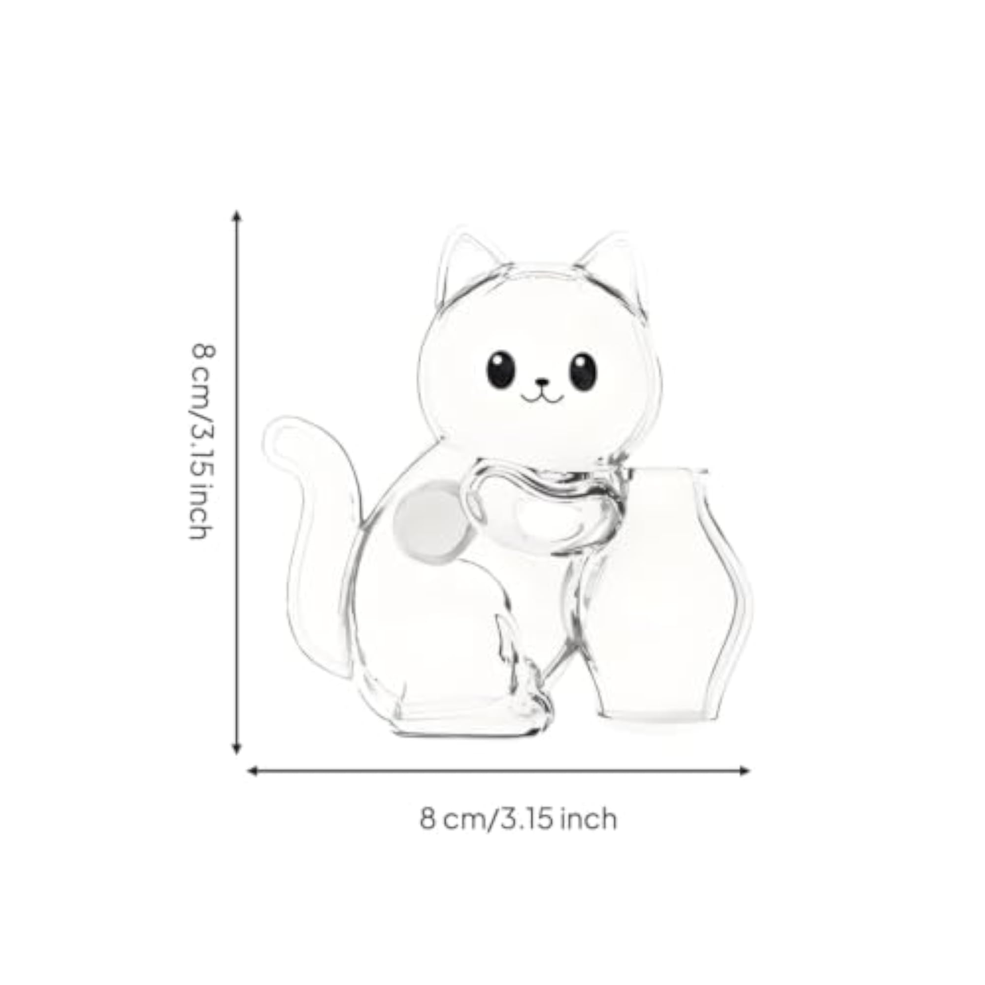 Clear Cat Shaped Adhesive Disc with Vase